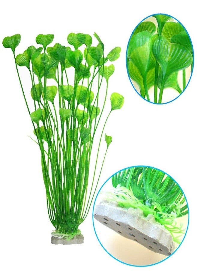 BYERUITE 2PCS Aquarium Decor Plastic Plants, Large 16 Inches Artificial Fish Tank Plants (Green) - Image 3